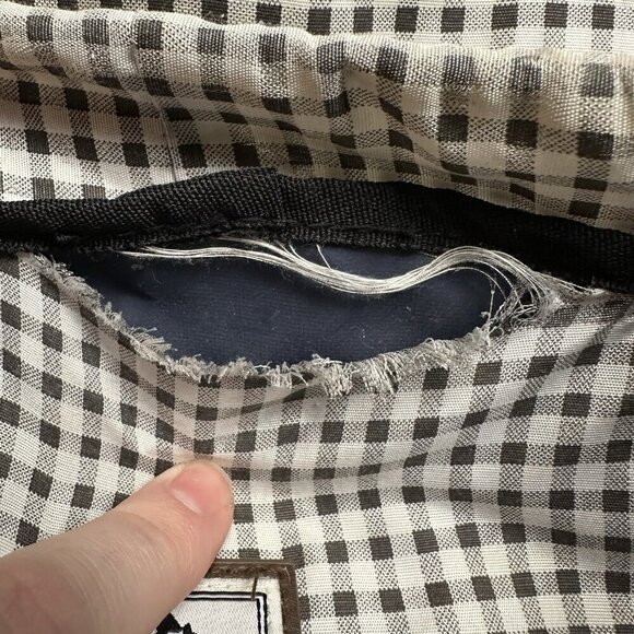 Steve Madden Barnett Avenue Travel Backpack Black Fabric Brown Leather READ - Picture 9 of 9